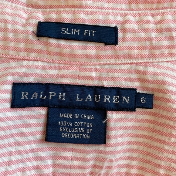 Ralph Lauren Slim Fit Striped Oxford Flesh Pony - Picture 5 of 11
